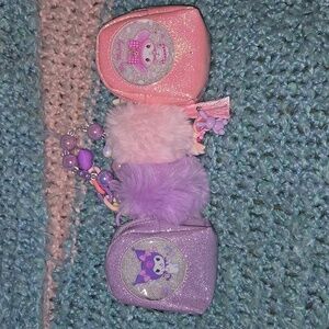 My Melody and Kuromi Mini Backpack 🎒 Pink and Purple Keychains 💜 💕